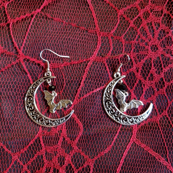 Jewelry - * SOLD OUT* Moon Bat Dangle Earrings